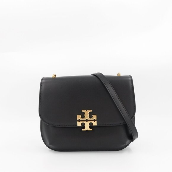 Tory Burch Eleanor Slim Saddlebag Black OS - Picture 1 of 16